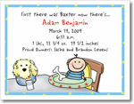 Pen At Hand Stick Figures Birth Announcements - Doggy - Boy